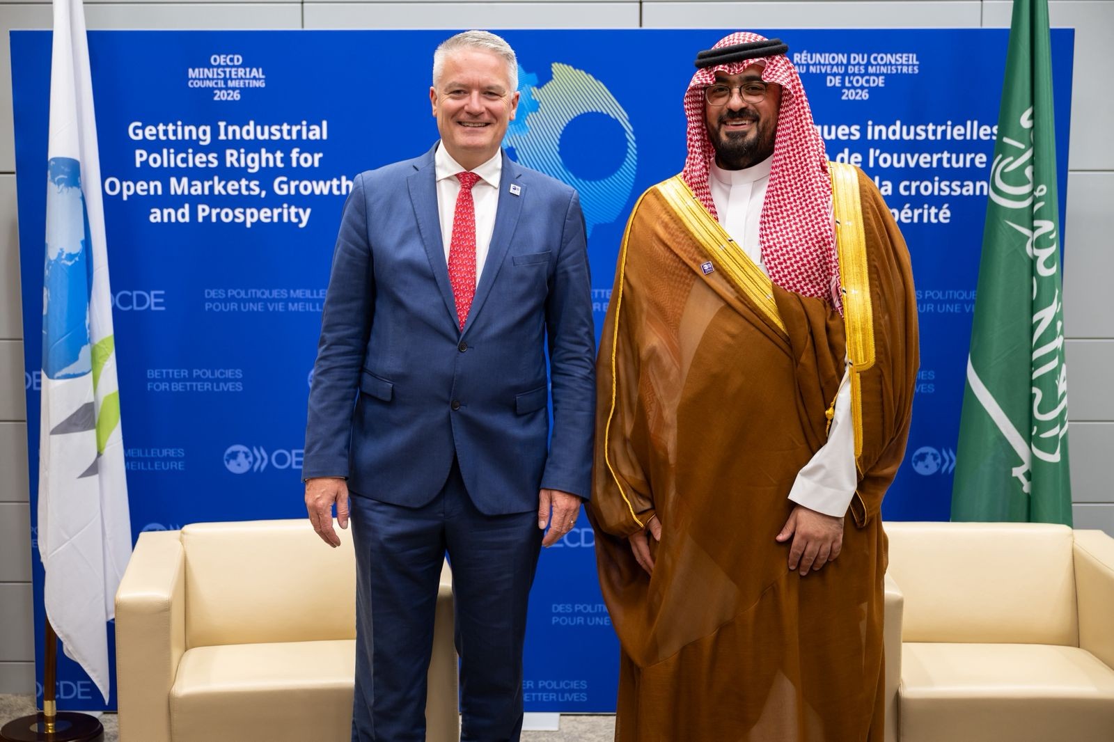 His Excellency Mr. Faisal bin Fadhel Al Ibrahim with Mr. Matthias Kormann